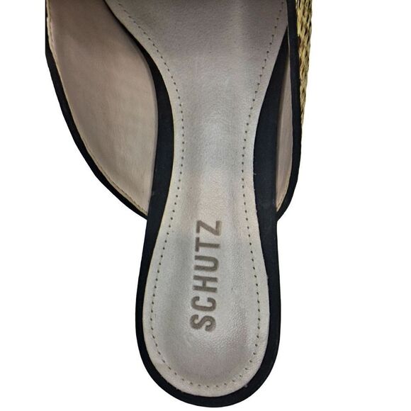 NWOT Schultz mule slide Sandal size 37/39 Rafia Flat - Picture 7 of 8